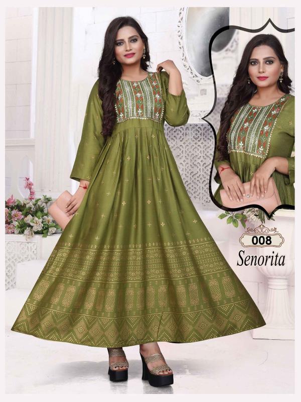 Ft Senorita Vol 1 Rayon Designer Exclusive Kurti Collection